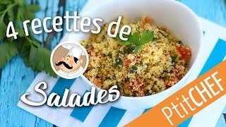 Top 4 de nos recettes de salades  Ptitchefcom [upl. by Alla]