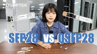 SFP28 vs QSFP28 Transceiver  How to Distinguish  QSFPTEK [upl. by Zetnahs]