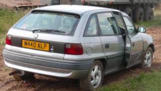 tank crushes car 34  Vauxhall Astra [upl. by Annawoj813]