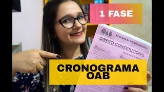 CRONOGRAMA DE ESTUDOS  1ª FASE OAB [upl. by Anitsud132]