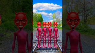 Red blue amp purple ak fire Railway alien dance cat driver train attack vfx funny video funny [upl. by Miof Mela]