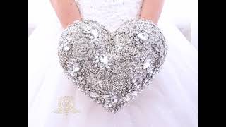 Heart shaped BROOCH BOUQUET silver full jeweled Etsy wwwmemoryweddingetsycom [upl. by Eve]