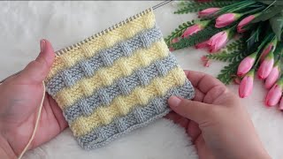 ✅️🍀2 Renkli Efsane Güzellikte Örgü Modeli ✅️🍀easy knitting pattern [upl. by Arlynne277]