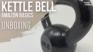 Amazon Basics Cast Iron Kettlebell 10lb Weight Unboxing [upl. by Auqinot]