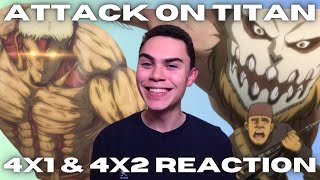 HERE WE GO Attack On Titan 4x1 4x2 Reaction [upl. by Htir178]