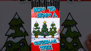 Drawing a Christmas tree getting dressed for the holidays 🤣 artforkidshub ❤️💛💙 [upl. by Strander]