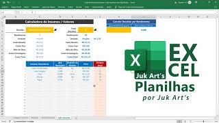 Planilha Excel  Controle de Produção e Receitas com Precificação Cadastro de Insumos e Estoque [upl. by Beaulieu22]