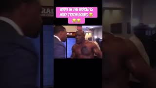 What in the hell does Mike Tyson have on miketyson jakepaul boxing fail funny short boxings [upl. by Eciuqram]