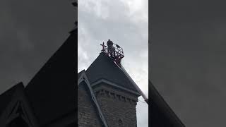 Church of the Advent Cynthiana bell tower cross installation 2 [upl. by Westley291]