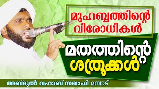 മുഹബ്ബത്തിന്റെ വിരോധികൾ മതത്തിന്റെ ശത്രുക്കൾ  Islamic Speech In Malayalam  Vahab Saqafi New 2015 [upl. by Foy]