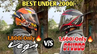 Best Helmet Under 2000 In 2024 🔥😍  Studds vs Vega 😵  Best Helmet Under 2000 Budget 😍 [upl. by Aiet149]