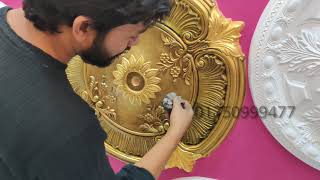 How to Assemble Modern Ceiling medallion antique Colour amp Amazing silver Gold OIL Painting 4K Ep2 [upl. by Stoecker]