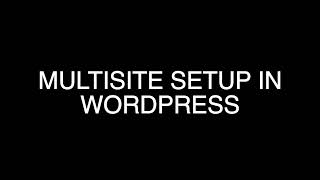 Multisite Setup In WordPress  Multisite Functionality In WordPress  Subfolder Multisite WordPress [upl. by Oos]