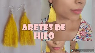 Aretes de hilo fácil de hacer y económicos ✨ Aretes de borla 💛 Aretes en Tendencia Moda 2019 [upl. by Neved]