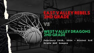 East Valley Rebels 2nd vs West Valley Dragons 2nd  Winter 3rd Grade AAU Division 22424 [upl. by Nagey]