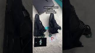 Coco Shoes amp Sneakers  Jordan 4 Retro Black Cat Replica VS Real  Unboxing video review [upl. by Giulio123]