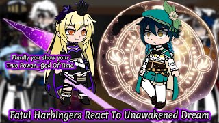 Fatui Harbingers React To 4th Anniversary Unawakened Dream  Genshin Impact  Gacha Reaction [upl. by Akinot]