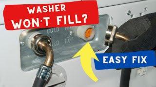 🌎 Washing Machine Wont Fill  Easy DIY  Quick Fix [upl. by Eronaele]