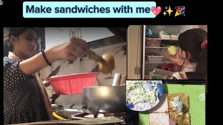 Make sandwiches with me 🥪Cooking Vlog 2Haniya Charm [upl. by Dnomra]