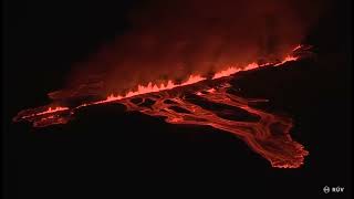 Live from Iceland RUV helicopter 🛑 New volcano eruption Sundhnúk  StóraSkógfell Reykjanes [upl. by Fanni752]