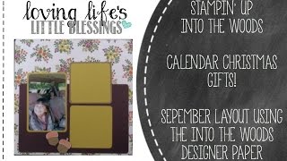 Stampin Up Into The Wood 12x12 Scrapbooking Layout [upl. by Leikeze]