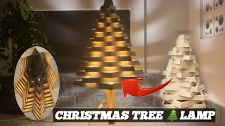 lamp designchristmas tree🌲 lamphow to make tree lampdiy lamp wooden [upl. by Urdna]