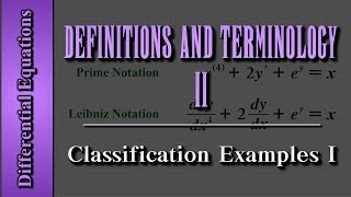 Differential Equations Definitions and Terminology Level 2 of 4  Classification Examples I [upl. by Ettenahs]