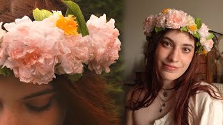 Tutorial CORONA DE FLORES DE PAPEL para la 🌷PRIMAVERA🌼 [upl. by Amrak]