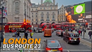 London Bus 23 route revised route Upper deck pointofview POV from Aldwych to Westbourne 🚌 [upl. by Adalbert]