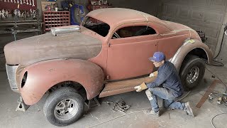 Fabricating running boards from scratch applying the sheet metal to frame work [upl. by Prisilla]