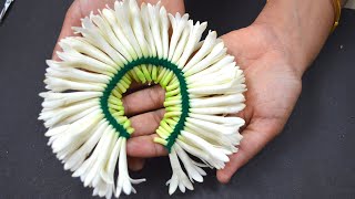 Sampangi flower string  Pinnal method flower String  Sampangi poo hair decor  பிண்ணல் சடை method [upl. by Euqirne]