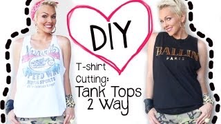 DIY How to Cut A TShirt 2 Ways into A Tank Top  Kandee Johnson [upl. by Leirum]