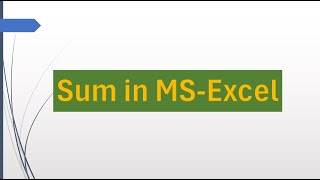 sum in msexcelautosum in ms excelsum in excel sum rules in exceladdition in ms excelmsexcel [upl. by Ehsrop647]