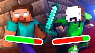 Dream VS Herobrine but with HEALTH BARS [upl. by Eonak]