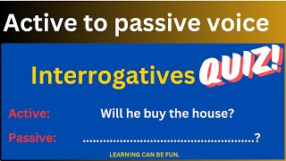 Active vs Passive Voice QuizInterrogatives English Grammar Active vs Passive challenge 5 [upl. by Natiha765]