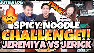 38TH VLOG JEREMIYA VS SUPERJERICK SPICY NOODLE CHALLENGE [upl. by Yanrahs]