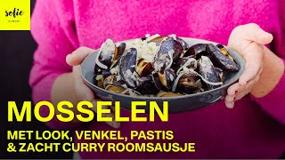 Heerlijke mosselen met look venkel pastis en zacht curry roomsausje  Sofie Dumont [upl. by Barbra]