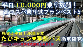 【平日10000円乗り放題！】旅せよ平日JR東日本 たびキュン♥早割パス 徹底研究 高コスパ乗り鉄プランベスト5 [upl. by Yarased]