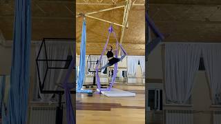 Aerial silks split  aerial gymnastics stretching aerialist aerialyoga split aerialsilks [upl. by Euqnimod]