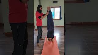 Shirshasana Headstand Practice at Yoga Center By Yoga Student [upl. by Anitsrhc762]