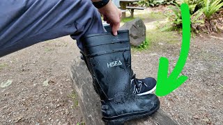 HISEA Mens Rain Boots Review  Waterproof Rubber Boots for Work amp Outdoor Activities [upl. by Aivatal]