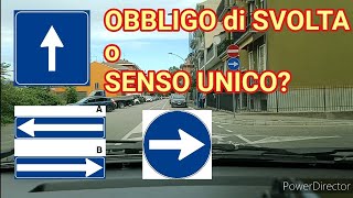 OBBLIGO DI SVOLTA O SENSO UNICO Esame patente [upl. by Hnirt464]