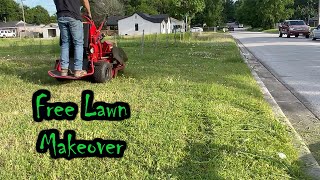 INSANELY OVERGROWN YARD CLEAN UP  FREE [upl. by Thurston]