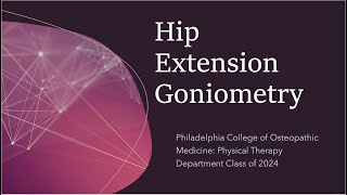 Hip Extension Goniometry [upl. by Zeke40]