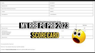 My RRB PO Prelims Scorecard 2023Shocking😱 [upl. by Ayahsey]