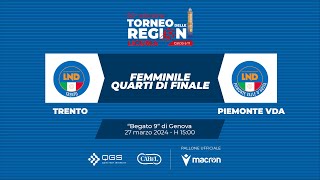 TDR 2024  C11  TRENTO  PIEMONTE VDA  Femminile  Quarti di Finale [upl. by Alejandra]