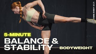 5 Min Balancing  Stability For Runners amp Athletes  Perform Better amp InjuryFree No Equipment [upl. by Alek67]