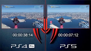 Marvels SpiderMan Miles Morales  PS4 Pro Vs PS5 Load Time Comparison [upl. by Eldwin]