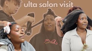 CAN’T BELIEVE I DID THIS I got my Natural Hair styled at Ulta Beauty  Blowout Trim amp Style [upl. by Yerffe]