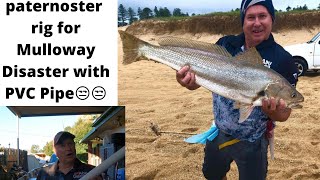 Using Paternoster rigs to catch Mulloway Jewfish on the Beach PVC pipe disaster 😩😩 [upl. by Arocet845]